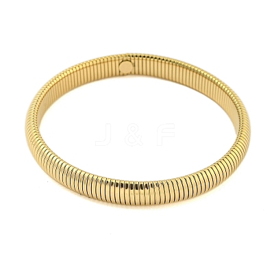 Ion Plating(IP) 304 Stainless Steel Spring Bangles for Women Men BJEW-U003-02C-G-1
