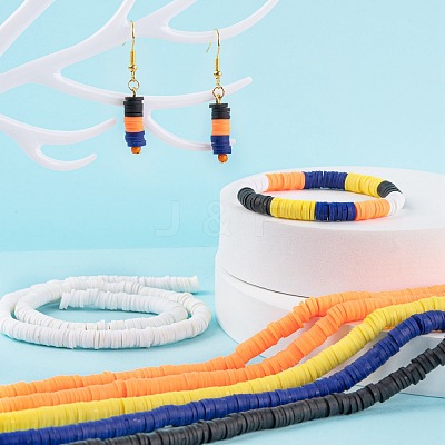 10 Strands 5 Colors Handmade Polymer Clay Beads Strands CLAY-LS0001-12-1