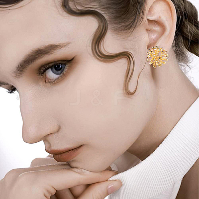 10Pcs Brass Branch Shape Stud Earring Findings KK-BC0008-79-1