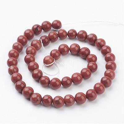 Natural Red Jasper Round Beads Strands GSR011-1