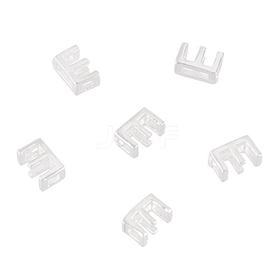 6Pcs 925 Sterling Silver Hollow Initial Beads STER-TA0001-53E-1