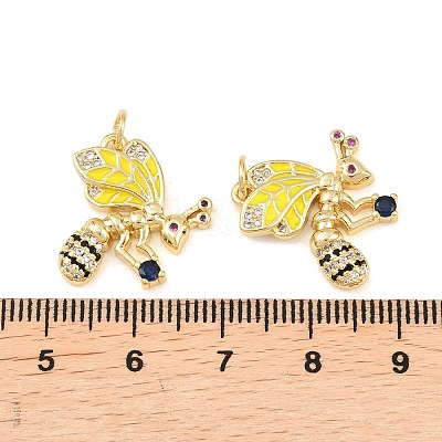 Brass Micro Pave Cubic Zirconia Pendants KK-H537-19A-G-1