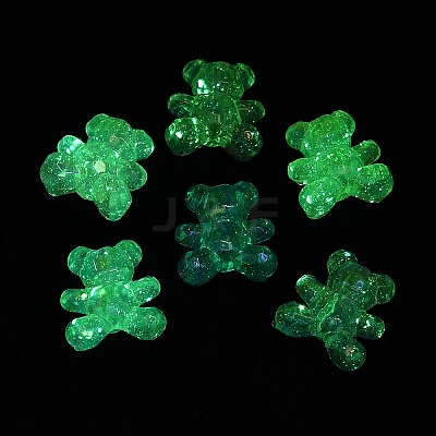 Luminous Rainbow Iridescent Plating Transparent Acrylic Beads PACR-C007-03-1