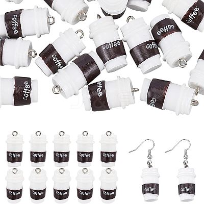 40Pcs Resin Pendant RESI-CA0001-24-1