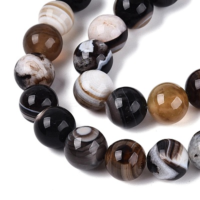 Natural Striped Agate/Banded Agate Beads G-Q606-42B-C01-1
