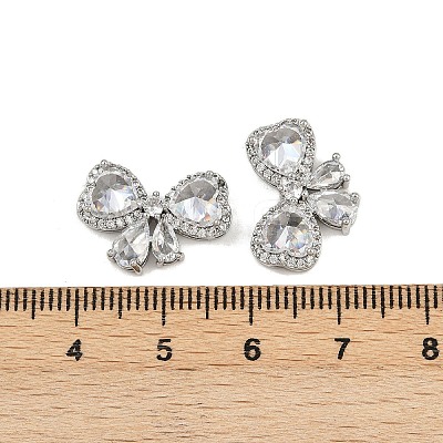 Brass Micro Pave Cubic Zirconia Beads KK-H078-31P-1
