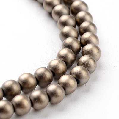 Non-magnetic Synthetic Hematite Beads Strands G-A140-17-3mm-1