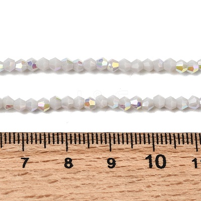 AB Color Plated Opaque Glass Beads Strands GLAA-G127-02H-1