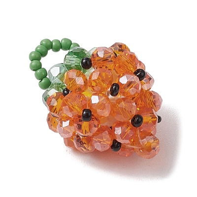Glass Seed Beaded Pendants PALLOY-GD00003-04-1
