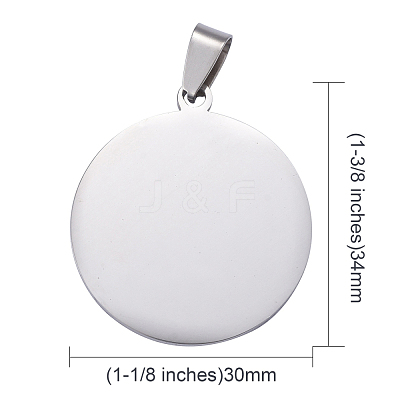 Tarnish Resistant 304 Stainless Steel Pendants STAS-I140-17S-1