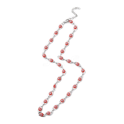 Evil Eye Plastic Link Chain Necklace NJEW-H169-03P-03-1