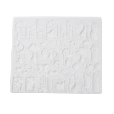 Cat Shape Theme DIY Pendant Silicone Molds X-DIY-F161-01C-1