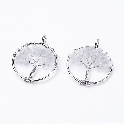 Natural Quartz Crystal Pendants G-E419-21P-1