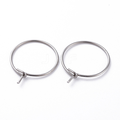 316 Surgical Stainless Steel Hoop Earring Findings STAS-J025-01A-P-1