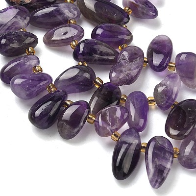 Natural Amethyst Beads Strands G-P604-A16-01-1