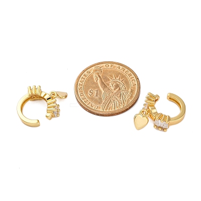 Rack Plating Brass Micro Pave Clear Cubic Zirconia Cuff Earrings for Women EJEW-C125-24D-G-1