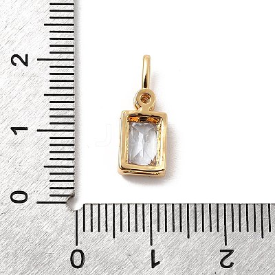 Brass with Cubic Zirconia Pendants KK-F916-10G-03-1
