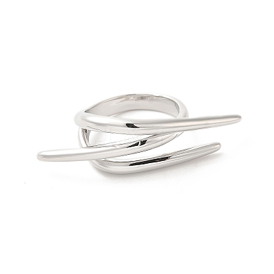 Brass Wire Open Cuff Rings RJEW-P098-04P-1