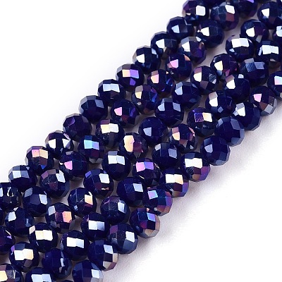 Electroplate Glass Beads Strands X-EGLA-A044-P3mm-B07-1