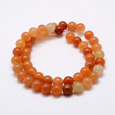 Natural Red Aventurine Bead Strands G-G735-39-6mm-1