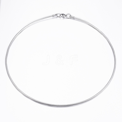 Non-Tarnish 304 Stainless Steel Snake Chain Necklaces NJEW-G310-09P-1