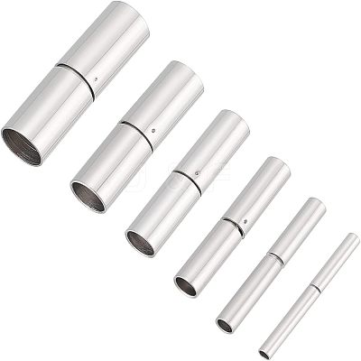 6 Sets 6 Styles 304 Stainless Steel Bayonet Clasps STAS-UN0037-37-1