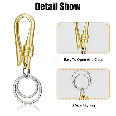 3Pcs 3 Colors Alloy Heavy Duty Keychains with 2 Detachable Key Rings FIND-HY0002-93-1