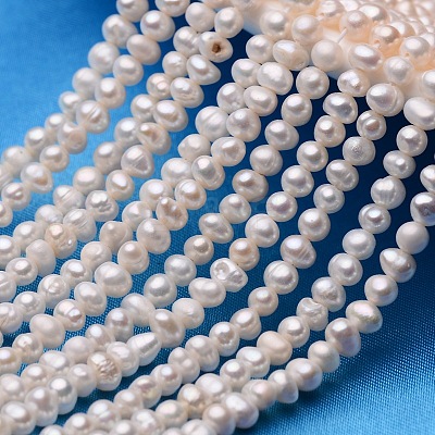 Potato Natural Cultured Freshwater Pearl Beads Strands PEAR-E007-3-4mm-AA-1
