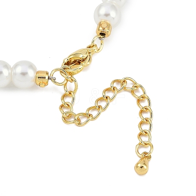 Rack Plating Brass Micro Pave Cubic Zirconia Charm Bracelets BJEW-P341-11G-01-1