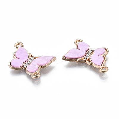 Eco-Friendly Alloy Micro Pave Clear Cubic Zirconia Links Connectors X-ENAM-Q437-058C-NR-1