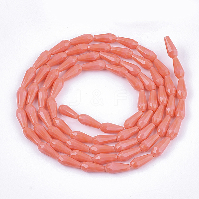 Opaque Solid Color Glass Beads Strands GLAA-T009-001C-1