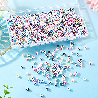 900Pcs 9 Colors Opaque Acrylic Beads OACR-TA0003-59-1
