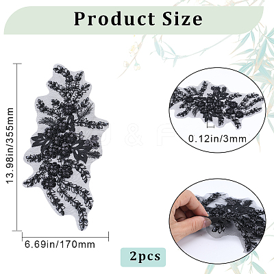 3D Flower Polyester Embroidery Sew on Appliques PATC-WH0012-02A-1