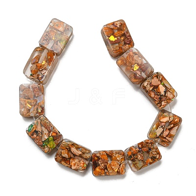 Dyed Natural Imperial Jasper with Resin Beads Strands G-G083-F04-01-1