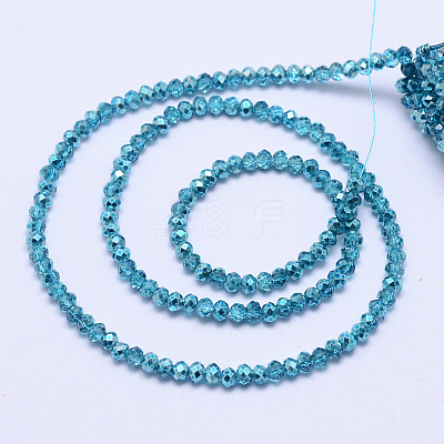 Faceted Rondelle Transparent Painted Glass Beads Strands X-DGLA-J001-C10-2mm-1