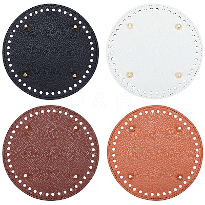 4Pcs 4 Style Litchi Grain PU Leather Bag Bottoms FIND-PH0007-09-1
