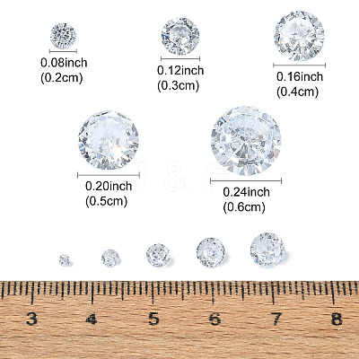 50Pcs 5 Styles Cubic Zirconia Cabochons ZIRC-YW0001-21-1