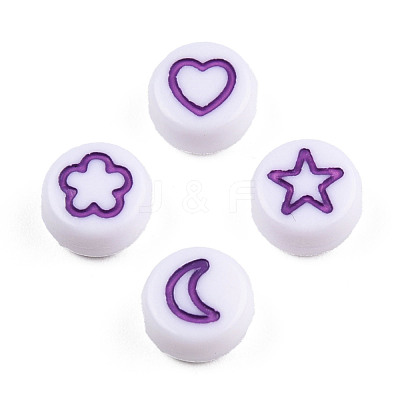 White Opaque Acrylic Beads MACR-N008-41G-1