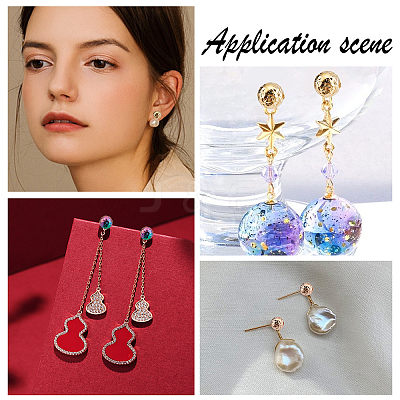 20Pcs 10 Style Ion Plating(IP) 304 Stainless Steel Stud Earring Findings STAS-DC0001-10-1
