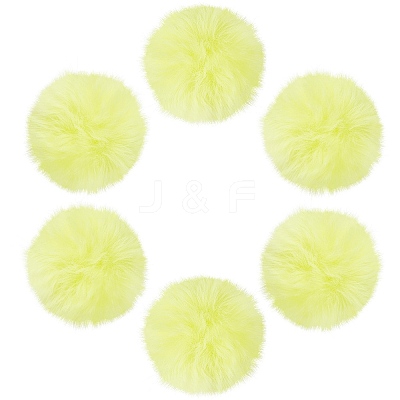 12Pcs Handmade Faux Rabbit Fur Pom Pom Ball Covered Pendants WOVE-SC0001-06C-1