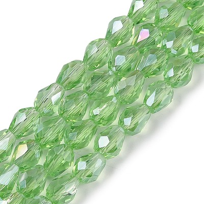 Transparent Electroplate Glass Beads Strands EGLA-N013-T8mm-B13-1