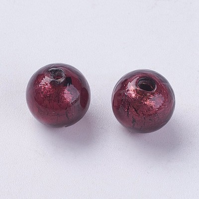 Handmade Silver Foil Lampwork Beads LAMP-J089-P05-1