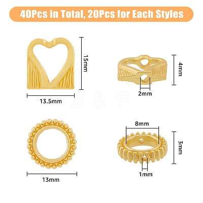 40Pcs 2 Style Alloy Bead Frame FIND-DC0002-72-1