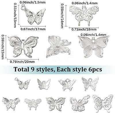 54Pcs 9 Styles Alloy Pendants FIND-SC0017-51-1