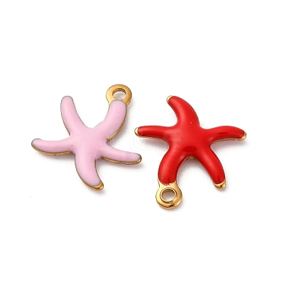304 Stainless Steel Enamel Charms X-STAS-Q363-14D-G-1