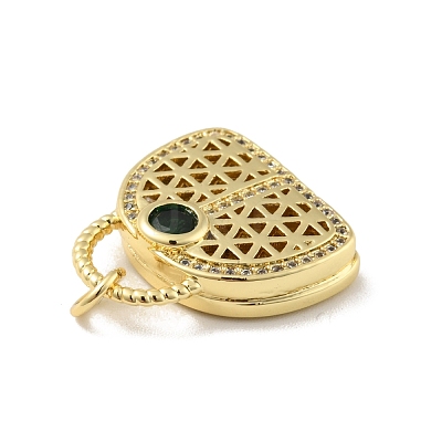 Brass Micro Pave Cubic Zirconia Pendants KK-B059-11G-1