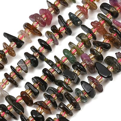 Natural Multicolor Tourmaline Beads Strands GG-CBA3A44-B13-01-1