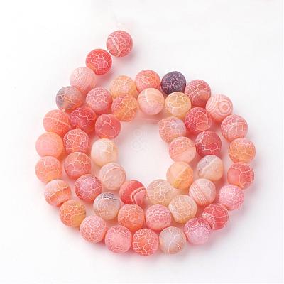 Natural Fire Crackle Agate Bead Strands G-S216-6mm-08-1