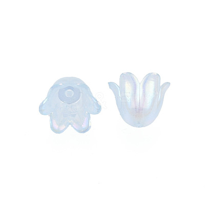 6-Petal Imitation Jelly Acrylic Bead Caps JACR-T002-02C-1