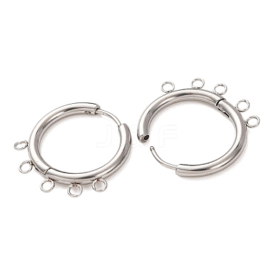 304 Stainless Steel Hoop Earring Findings STAS-D183-02C-P-1